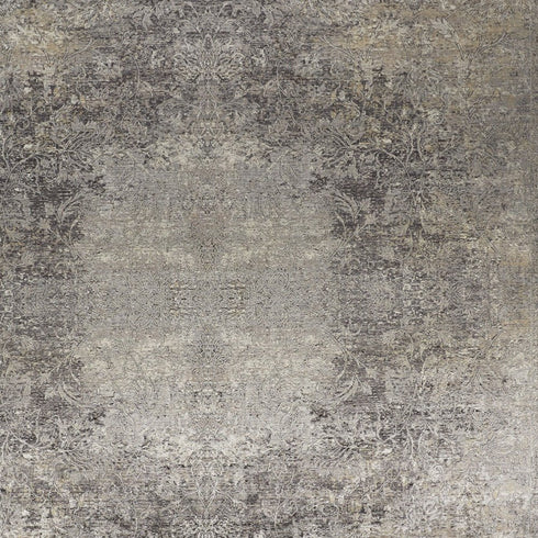 4' X 5' Tan And Gray Oriental Distressed Area Rug